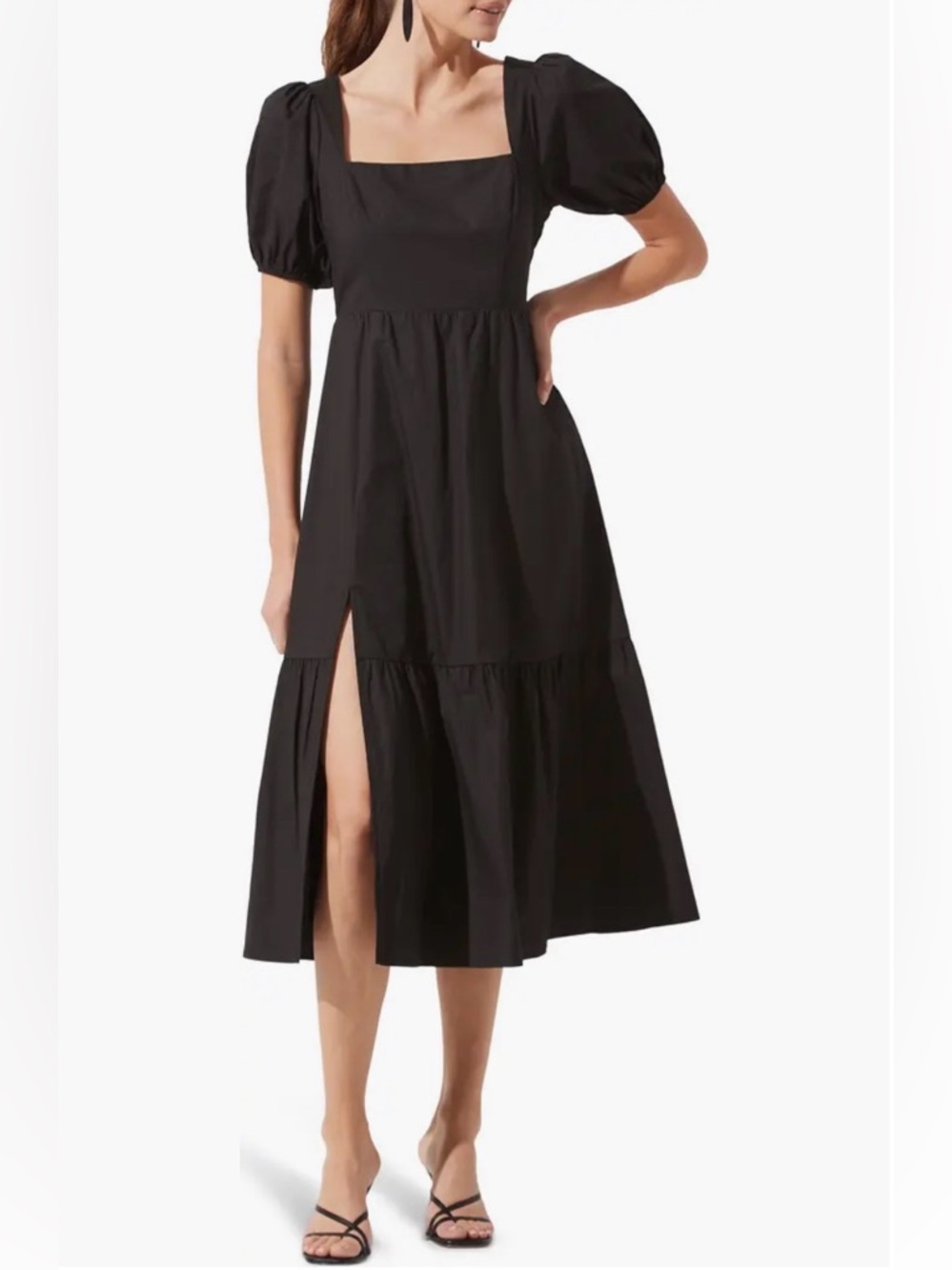 ASTR the Label Puff Sleeve Midi Dress